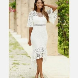 Reyna white lace dress